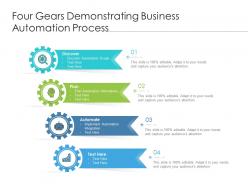 Four gears demonstrating business automation process