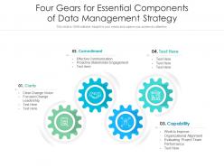 Four gears for essential components of data management strategy