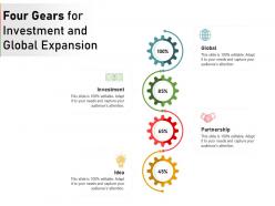 Four gears for investment and global expansion