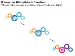 Four gears for process control flat powerpoint design