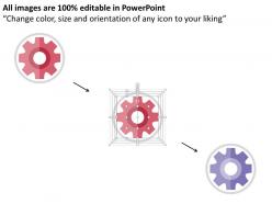 Four gears with percentage values flat powerpoint design