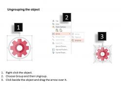 Four gears with percentage values flat powerpoint design