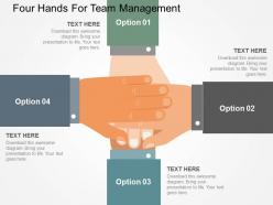 Four hands for team management flat powerpoint design