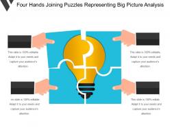Four Hands Joining Puzzles Representing Big Picture Analysis
