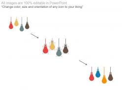 Four hanging bulbs for idea representation powerpoint slides
