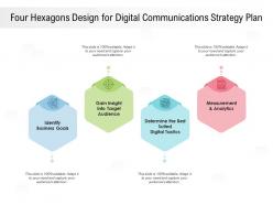 Four hexagons design for digital communications strategy plan