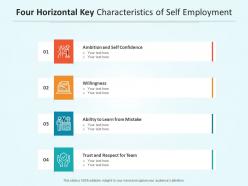 Four Horizontal Key Characteristics Of Self Employment