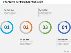 Four icons for data representation flat powerpoint design