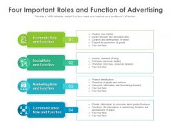 Four important roles and function of advertising