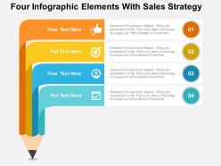 Four Infographic Elements With Sales Strategy Flat Powerpoint Design