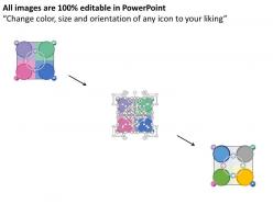 Four interconnected infographics business data flat powerpoint desgin
