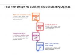 Four item design for business review meeting agenda