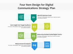 Four item design for digital communications strategy plan