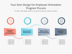 Four item design for employee orientation program process