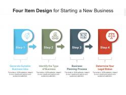 Four item design for starting a new business