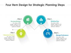 Four item design for strategic planning steps