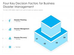 Four key decision factors for business disaster management