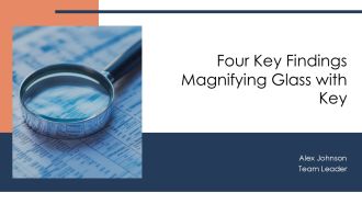 Four Key Findings Magnifying Glass With Key PPT Mockup AT