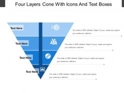 Four layers cone with icons and text boxes
