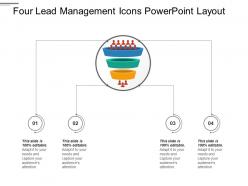 Four lead management icons powerpoint layout