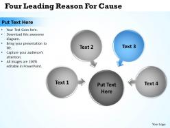 Four leading reason for cause cycle process diagram powerpoint slides