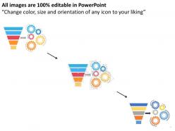 Four level gear process and funnel design flat powerpoint design