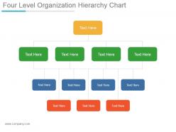 Four level organization hierarchy chart powerpoint slides design