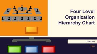Four Level Organization Hierarchy Chart PPT Designs AT
