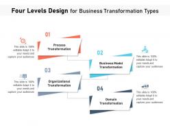 Four levels design for business transformation types