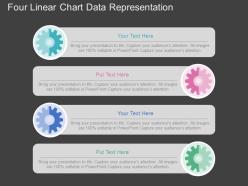 Four linear chart data representation flat powerpoint design