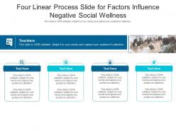 Four linear process slide for factors influence negative social wellness infographic template