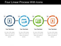 Four linear process with icons