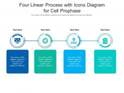 Four linear process with icons diagram for cell prophase infographic template