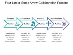 Four linear steps arrow collaboration process