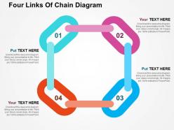 Four links of chain diagram flat powerpoint design