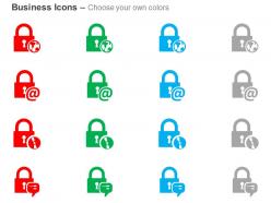 Four locks global safety management ppt icons graphics