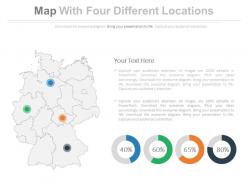 Four map with four different locations powerpoint slides