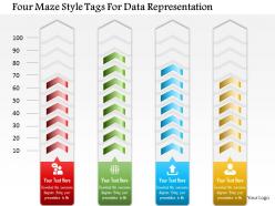 Four maze style tags for data representation powerpoint template