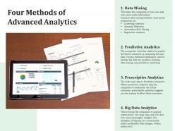 Four methods of advanced analytics