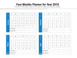 Four months planner for year 2018