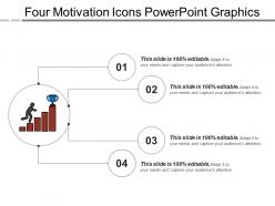 Four motivation icons powerpoint graphics