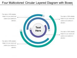Four multicolored circular layered diagram with boxes