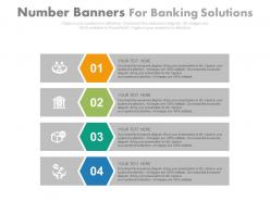 Four Number Banners For Banking Solutions Flat Powerpoint Design