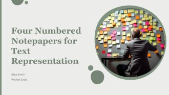 Four Numbered Notepapers For Text Representation PPT Sample AT