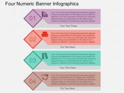 Four numeric banner infographics flat powerpoint design