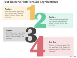 Four numeric fonts for data representation flat powerpoint design
