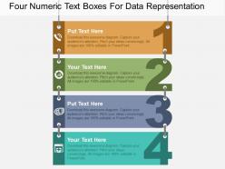 Four numeric text boxes for data representation flat powerpoint design