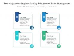 Four objectives graphics for key principles of sales management infographic template