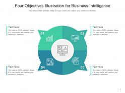 Four objectives illustration for business intelligence infographic template