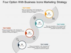 Four Option With Business Icons Marketing Strategy Flat Powerpoint Design